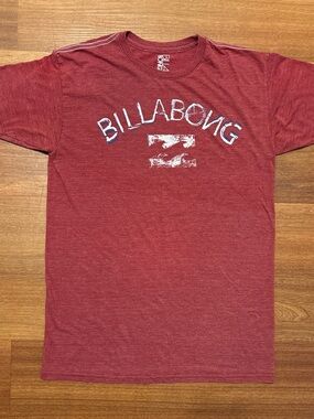Billabong Men's Heather Red Logo Tee